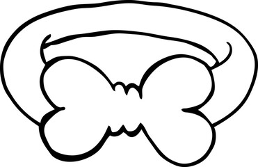 line drawing cartoon bow tie