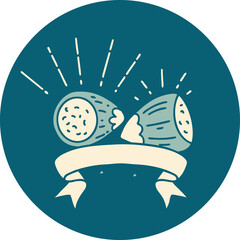 icon of tattoo style hazelnuts