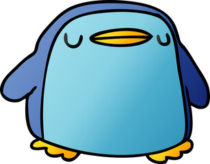 gradient cartoon kawaii of a cute penguin
