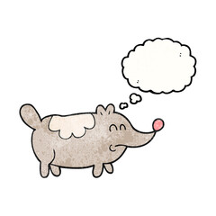 thought bubble textured cartoon small fat dog