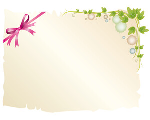 greeting hamper ribbon message notes botanical petal leaves word layout template background