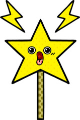 comic book style cartoon magic wand