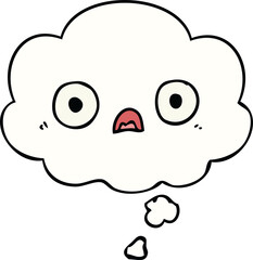 cute cartoon face and thought bubble