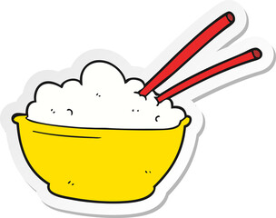 sticker of a cartoon bowl of rice