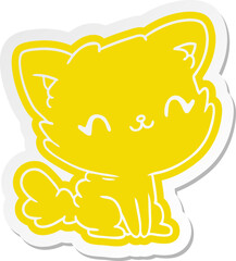 cartoon sticker cute kawaii fluffy cat