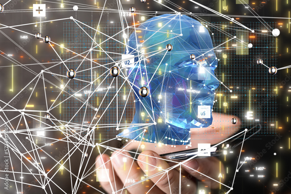 Aufkleber digital medical futuristic interface 3D rendering - connection