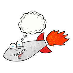 thought bubble textured cartoon missile