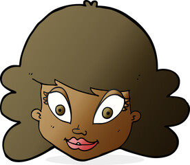 cartoon happy female face