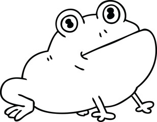 quirky line drawing cartoon frog