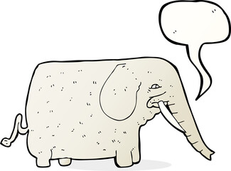 cartoon big elephant with speech bubble