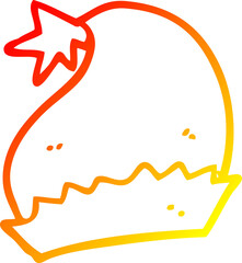 warm gradient line drawing cartoon santa hat