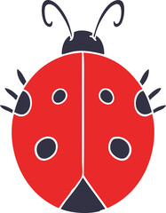 flat color style cartoon ladybug