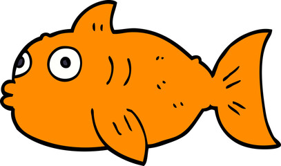 cartoon doodle surprised fish