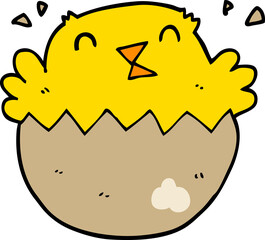 cartoon hatching chick