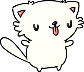gradient cartoon of cute kawaii cat