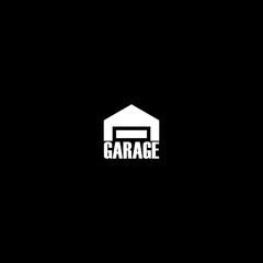 Garage door logo icon isolated on dark background