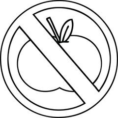 line drawing cartoon no food allowed sign