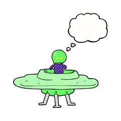 thought bubble cartoon flying saucer