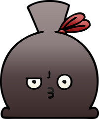 gradient shaded cartoon sack