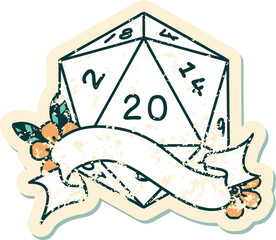 natural twenty D20 dice roll illustration