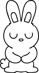quirky line drawing cartoon rabbit