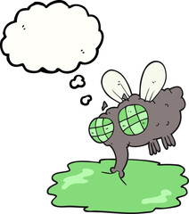 thought bubble cartoon gross fly