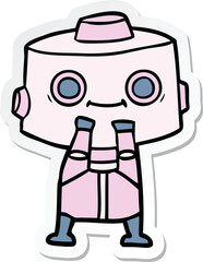 sticker of a cartoon robot