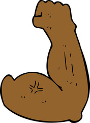 flexing strong arm cartoon