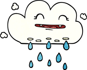 cartoon doodle rain cloud