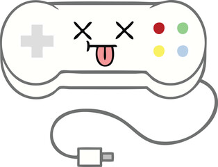 flat color retro cartoon game controller © lineartestpilot