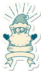 sticker of tattoo style santa claus christmas character