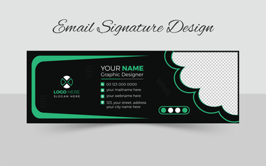 Creative business email signature template. Elegant Corporate Minimal email signature with an author photo place modern and minimal layout