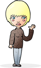 cartoon woman waving