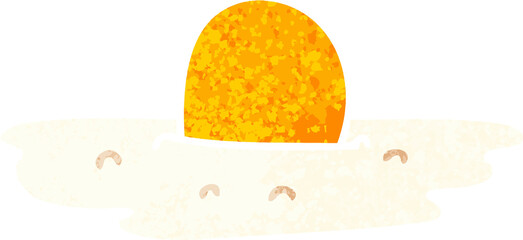 quirky retro illustration style cartoon fried egg