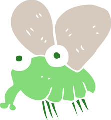 flat color illustration of a cartoon fly