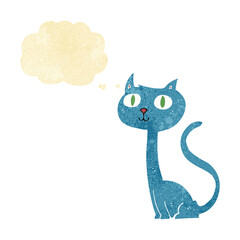 cartoon cat with thought bubble