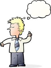 cartoon man making his point with thought bubble