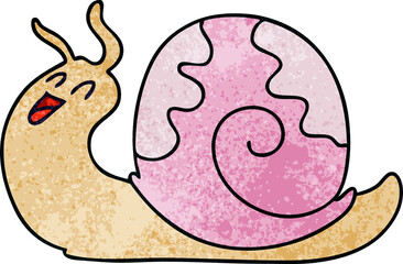quirky hand drawn cartoon snail