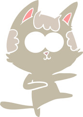 dancing flat color style cartoon cat