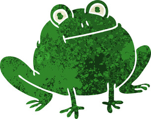 quirky retro illustration style cartoon frog