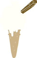 flat color style cartoon ice cream