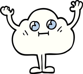 happy cartoon doodle cloud