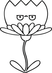 line drawing cartoon flower