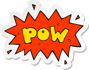 sticker of a cartoon comic book pow symbol