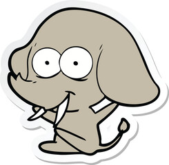 sticker of a happy cartoon elephant