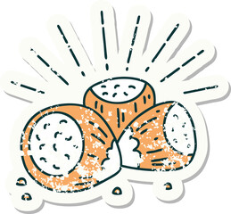 grunge sticker of tattoo style hazelnuts