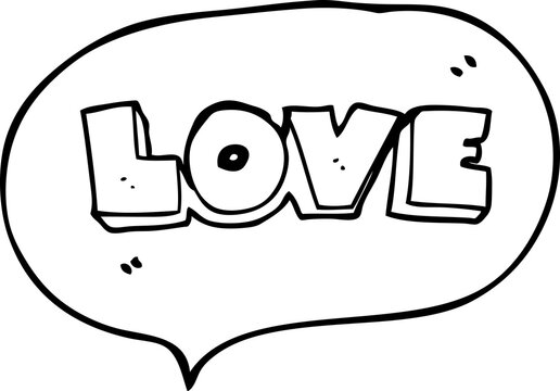 speech bubble cartoon word love