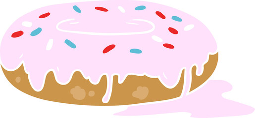 flat color style cartoon donut