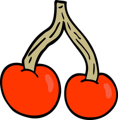 cartoon doodle bright cherries