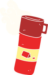 flat color illustration of a cartoon camping flask